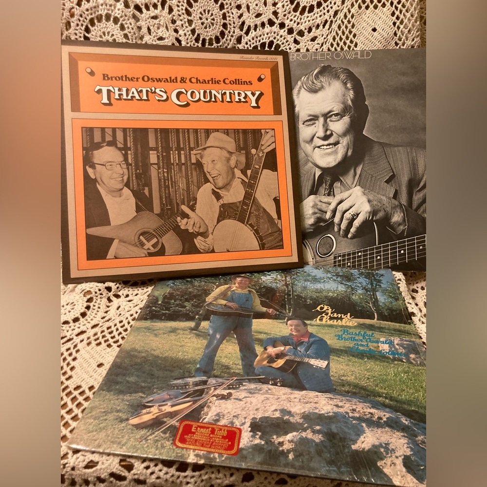 Vintage Brother Oswald and Charlie Collins Records - 3 Music Vinyls